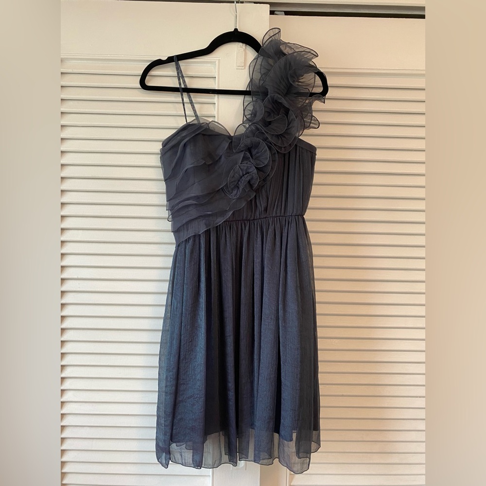BCBG Navy Blue One-Shoulder Dress